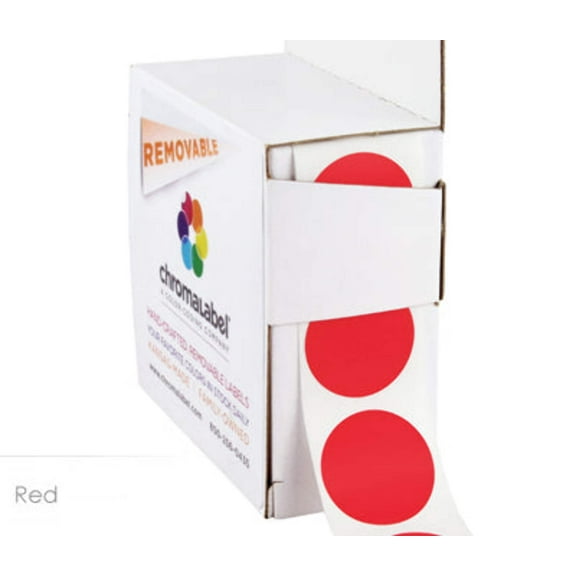 1" Removable Round, Color-Code Dots: 250/Box