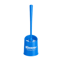 KLEANER Bathroom Toilet Brush with Holder, Durable Bristles, Easy-Grip Handle, Blue