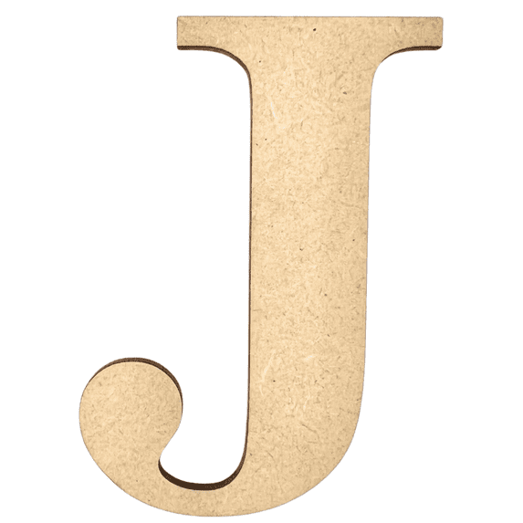 14" Tall MDF Letter J | 1/4" Thick | Krafty Supply Letters | Times | Wooden Letter