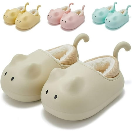 

Kids Fun Cat Home Slippers Girls Boys Waterproof Plush Garden Clogs Anti-Slip Indoor Outdoor Clogs