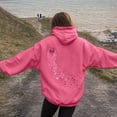 thumbnail image 2 of Godom Women Hoodie Pink Ribbon Hoodies Long Sleeve Drawstring Sweatshirts with Pocket, 2 of 5