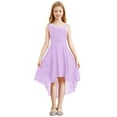 thumbnail image 2 of Miutii Kids Girls Sleeveless Chiffon Junior Bridesmaid Dresses Shiny Sequins Asymmetrical Hem Evening Lavender 16, 2 of 5