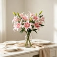 thumbnail image 4 of Artificial Lily Flowers - Faux Lily Stems - 31.5 Inch Tall Fake Lily Plants for Home Decor - Plastic Silk Flower Arrangements for Vase - Wedding Party Centerpieces, 4 of 7
