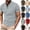 #03 Gray, variant on Mens Henley Shirts Summer Casual Slim Fit Lightweight Short Sleeve Tops Outdoor Comfy Athletic Workout Shirt with Chest Pocket Mandarin Collar, #03 Blue, M