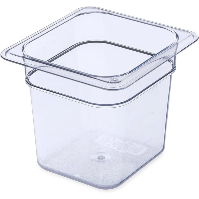 Soro Essentials - Recipiente de policarbonato transparente de 15 cm de profundidad, tamaño sexto, ideal para hoteles, cocinas, restaurantes, frutas y verduras.