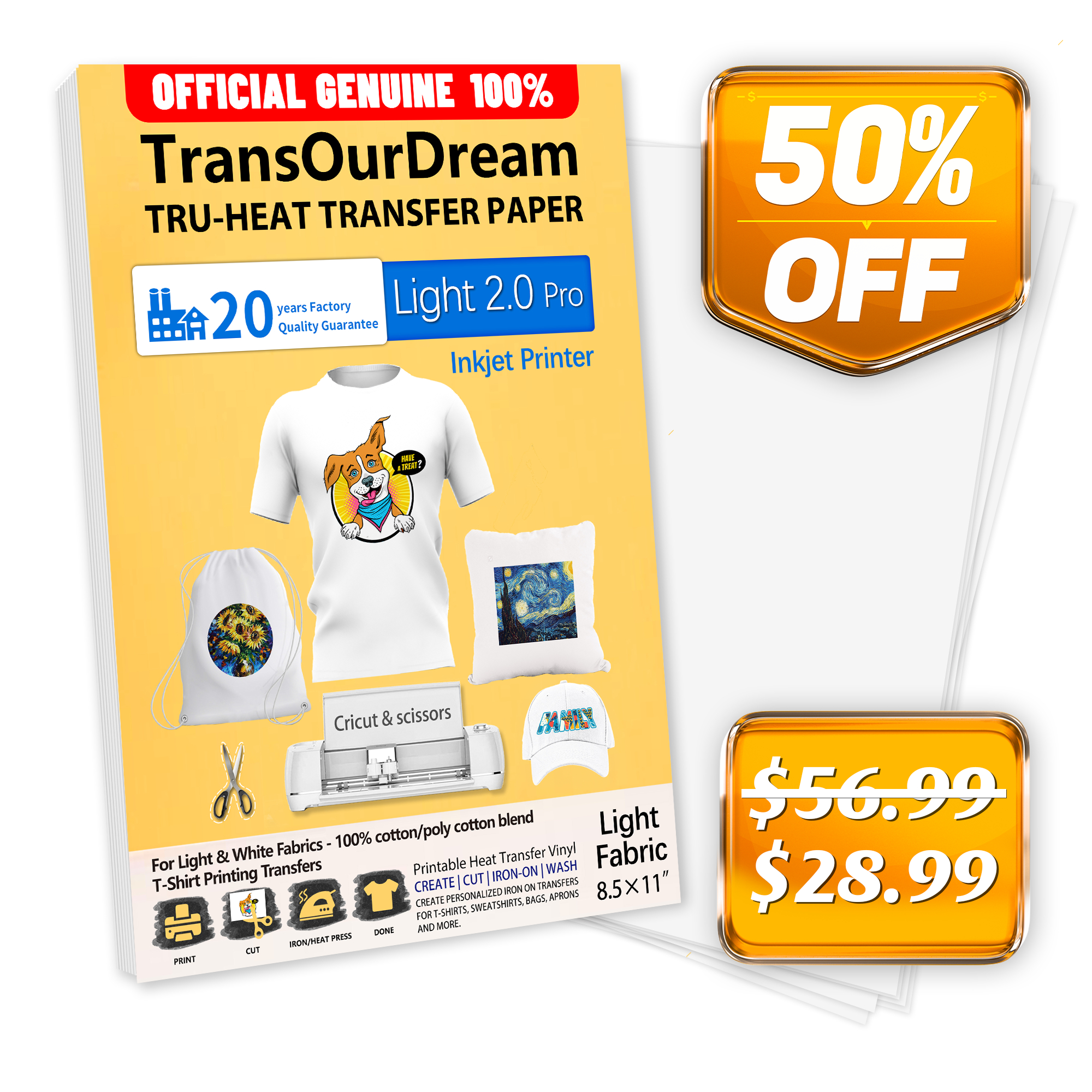 Transourdream Printable Htv Vinyl For Inkjet Printer 8 5x11 50 Sheets Heat Transfers Paper For Light Fabrics Walmart Com Transourdream Printable Htv Vinyl For Inkjet Printer 8 5x11 50 Sheets Heat Transfers Paper For Light Fabrics Walmart Com