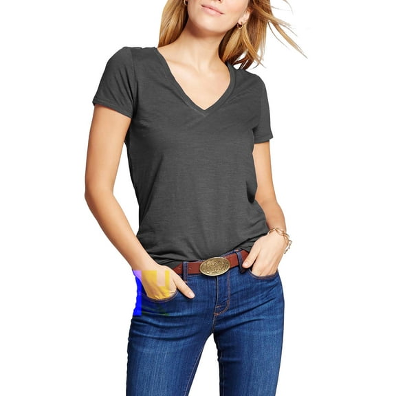 Hat and Beyond Women's Basic V-Neck Short Sleeve Solid Cotton T-Shirts