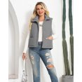 thumbnail image 6 of Czanzd Women's Corduroy Stand Collar Puffer Vest Warm Puffy Outerwear(Dark-Grey,S), 6 of 9