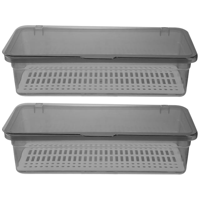 WORGEOUS Bandeja para cubiertos, organizador de cajones de cocina con tapa, contenedor de utensilios, 2 uds.