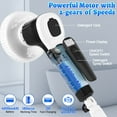 thumbnail image 4 of Electric Spin Scrubber, Cordless Bath Tub Power Scrubber with Long Handle & 7 Replaceable Heads, Detachable as Short Handle, Shower Cleaning Brush Household Tools for Bathroom & Tile Floor, 4 of 7