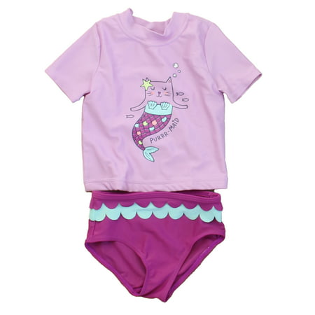 

Pre-owned Carter s Girls Purple Mermaid 2-piece Swimsuit size: 12 Months