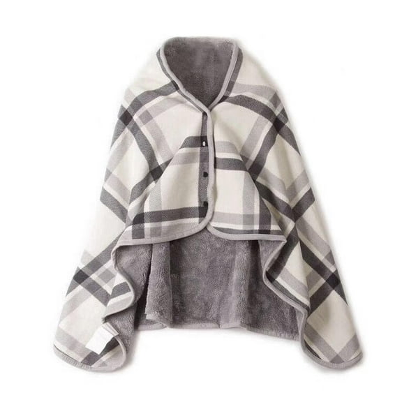 JeashCHAT Lady Multifunction Doublelayer Tartan Plaid Blanket Scarf Wrap Shawl Winter Warm Clearance