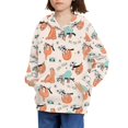thumbnail image 3 of Xoenoiee Long Sleeve Hoodies for Kids Hooded Sweater Fall Winter Pull-Over Sweatshirt with Kangaroo Pocket Cosy Loose Sportwear for Wprkout Travel Walk, Cartoon Branch Sloth Print, M, 3 of 7