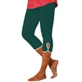 thumbnail image 2 of Women's High Waist Compression Capri Yoga Pants, Side Vent Detail Workout Leggings with Pockets, Plus Size Knee-Length Capri Tights for Gym, Running and Casual Wear Blackish Green L, 2 of 8