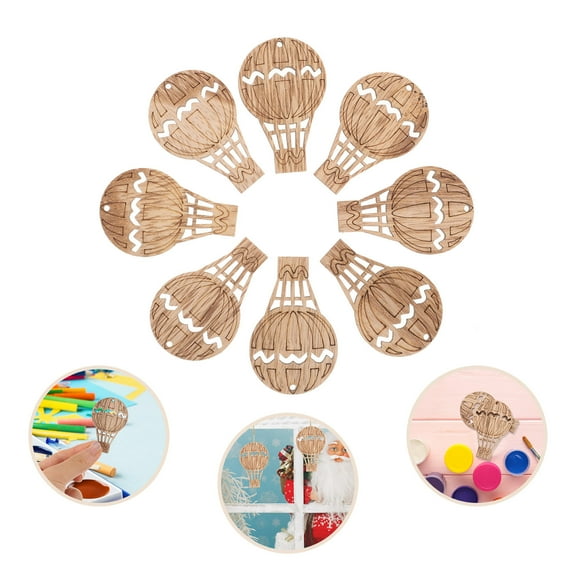 TEHAUX 30 Pieces Light Brown Wooden Hot Air Balloon Shapes for Photo Props, Party Decor, Craft Supplies
