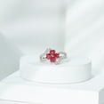 thumbnail image 3 of Rosec Jewels Ruby Floral Engagement Ring for Women - AAA Quality - Natural Ruby Diamond Ring with Jewelry Box, 10K White Gold, US 9.00, 3 of 9