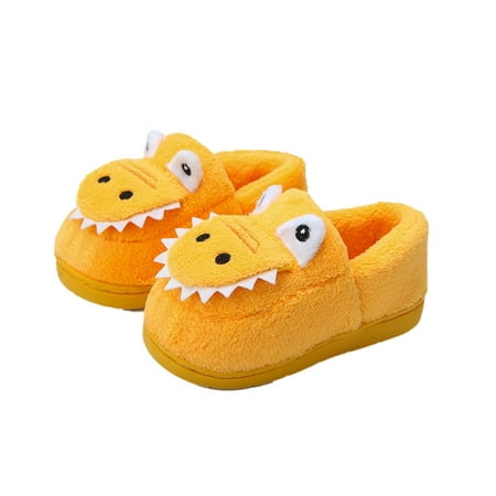 

Frostluinai Dinosaur House Slippers For Toddler Slippers Fur Lined Winter Indoor Shoes Toddler House Shoes Toddler Boy Slippers Winter Cotton Slippers Cartoon Baby Soft Sole Flat Bottom Slip On Shoes