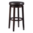 thumbnail image 1 of Linon Maya Tabouret de Bar Pivotant en Similicuir Brun de 31 Pouces avec Cadre en Bois Brun, 1 of 9