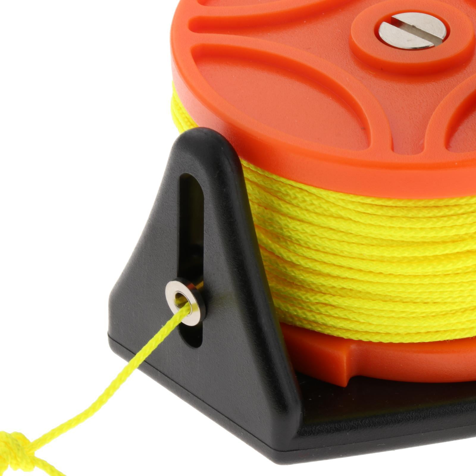Funtasica 46m/150ft Scuba Diving Reel Line Polyester - High Visibility Scuba Dive Reel - Deep Sea, Wreck and Cave Diving, Orange