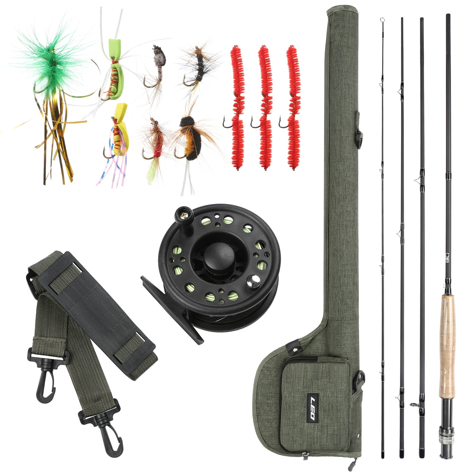 9' Fly Fishing Rod and Reel Combo with Carry Bag 10 Flies Complete