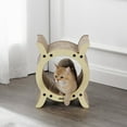 thumbnail image 6 of THE LICKER STORE Nyan 16.5" Modern Cardboard Tunnel Cat Scratcher with Catnip, Almond, CSR1007A, 6 of 7
