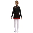 thumbnail image 2 of Aislor Kids Girls Figure Skating Long Sleeve Rhinestone Sheer Mesh Gymnastics Leotard Dress Size 6-16 A Red 6, 2 of 7