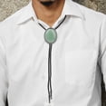 thumbnail image 2 of Corbata bolo, corbata informal con colgante y cadena, accesorio de ropa versátil para Verde claro, 2 of 9
