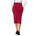 thumbnail image 3 of INSPIRE CHIC Women's Pencil Skirt High Waist Pleated Front Work Office Bodycon Skirts XL Dark Red, 3 of 6