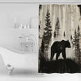 thumbnail image 4 of Small Stall Shower Curtain 36x78 Inch Narrow Half Size Black Beige Rustic Bear Bath Curtains Bathroom Decor Farmhouse Country Wildlife Woodland Waterproof Fabric Shower Curtain Set with Hooks 36 Inch, 4 of 6