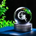 thumbnail image 3 of 3D Crystal Ball Moon & Fairy Statue Decor Gifts for Women Girls with Colorful LED Base 3D Laser Fairy Snow Globe Home Decor Crafts - 3.15"/8CM, 3 of 7