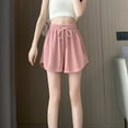 thumbnail image 2 of AnuYalue Womens Sport Shorts Boho Flowy Drawstring Low Waist Shorts Lightweight Cute Summer Pajama Short with Pockets Pink M, 2 of 5