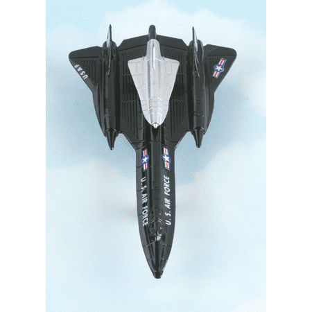Hot Wings Planes SR-71 Blackbird (with Drone) with Connectible Runway Die Cast Plane in Aviation Museums Nationwide, Black