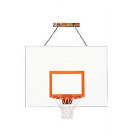 FoldaMount82 Aggressor Steel Side Folding Wall Mounted Basketball System, Scarlet