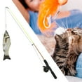 thumbnail image 4 of Juguetes para gatos, divertido palo para gato, caña de pescar realista, juguete para gato, pez telescópico, palo para gato, rendimiento probado, 4 of 8