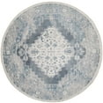 thumbnail image 3 of Nourison Astra Machine Washable 5'3" x Round Blue Ivory Vintage Indoor Rug, 3 of 9