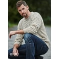 thumbnail image 6 of Aran Woollen Mills Men's 100% Wool Irish Cable Knit Fisherman Sweater Pullover Made in Ireland, 6 of 8