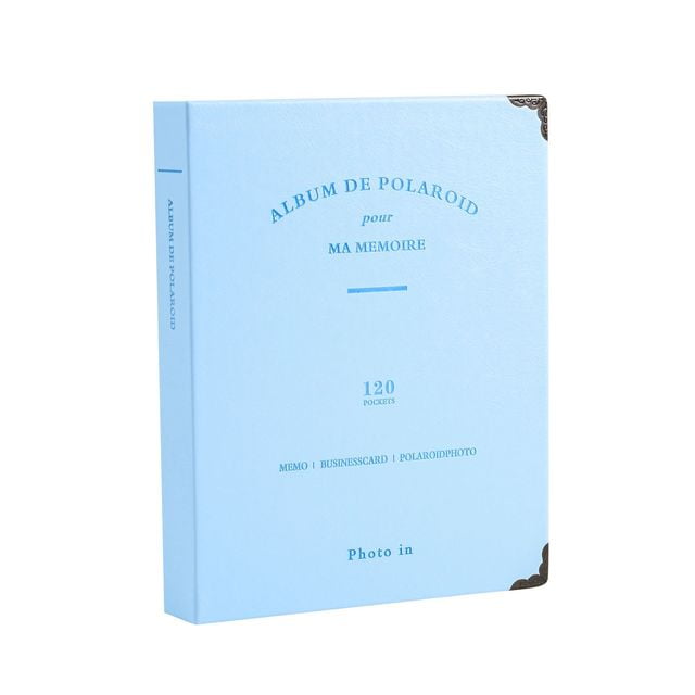 120 Pockets Mini Photo Album - Fits for Fujifilm Instax Mini 9 Mini 8 Mini 90 Mini 25, Polaroid Snap PIC-300, Kodak Mini 3-Inch Film Sky Blue