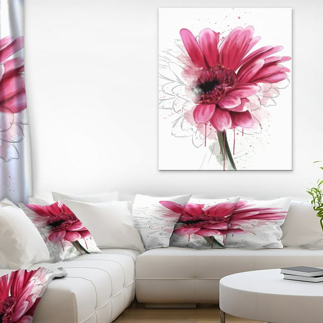 Blooming Red Flower Watercolor - Floral Canvas Art print