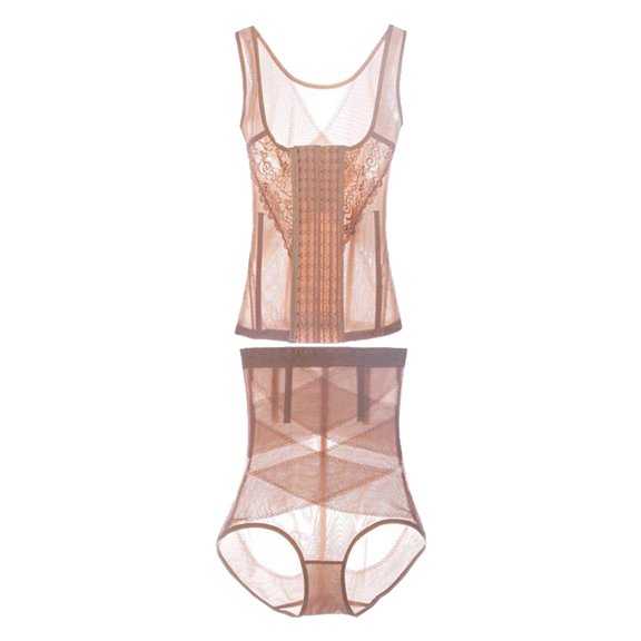 AOOCHASLIY Shapewear for Women Valentine's Day Women's Tops Women abdomen shaping clothes shaping pants seamless lace hollow two-piece suit