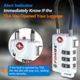 thumbnail image 4 of Forge TSA Approved Cable Luggage Locks, Re-settable Combination with Alloy Body(White 2 Locks), 4 of 7