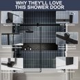 thumbnail image 6 of Zephyr 56-60" Matte Black Semi-Frameless Glass Barn Doors for Bathtub Shower - Bypass Tempered Glass Door, 6 of 22