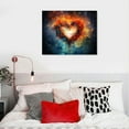thumbnail image 4 of COMIO Print on canvas Textured Heart wall art Gold heart Bedroom decor Over the bed art Wedding gift Abstract print gift for her, 4 of 4