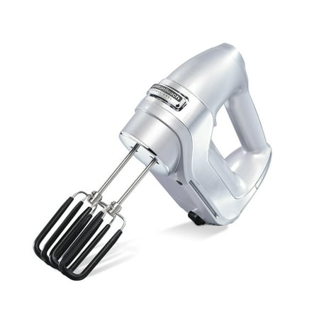 Hamilton Beach Professional 7-Speed Electric Hand Mixer, with SoftScrape Beaters, Whisk, Dough Hooks & Case, Silver