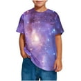 thumbnail image 6 of Frwgonr Little Girl Tops Soft Space Tees Kids Boys Casual Tshirts Clothes Summer Tops Purple, Size 3-14 Years, 6 of 6