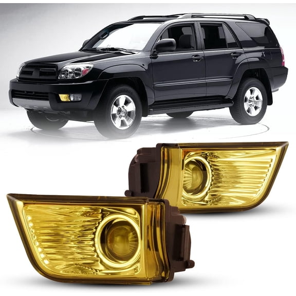 Fog Lights For 2003 2004 2005 Toyota 4Runner Yellow Lens Bumper Lamps Left Right