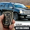 thumbnail image 2 of Unique Bargains Car Key Fob Cover 5 Button Remote Key Fob Case TPU Button Full Protector Cover Black for Cadillac XT5 2017-2020, 2 of 7