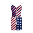 thumbnail image 4 of DPTALR Independence Day Femmes Casual Imprimé Sans Manches Camies V-Cou Mini Robe, 4 of 5