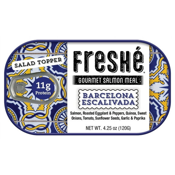 Freshé Gourmet Canned Salmon (Barcelona Escalivada, 10 Pack of 4.25 oz. Tin) Allergens Not Contained