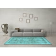 thumbnail image 3 of Ahgly Company Indoor Square Persian Light Blue Traditional Area Rugs, 5' Square, 3 of 4