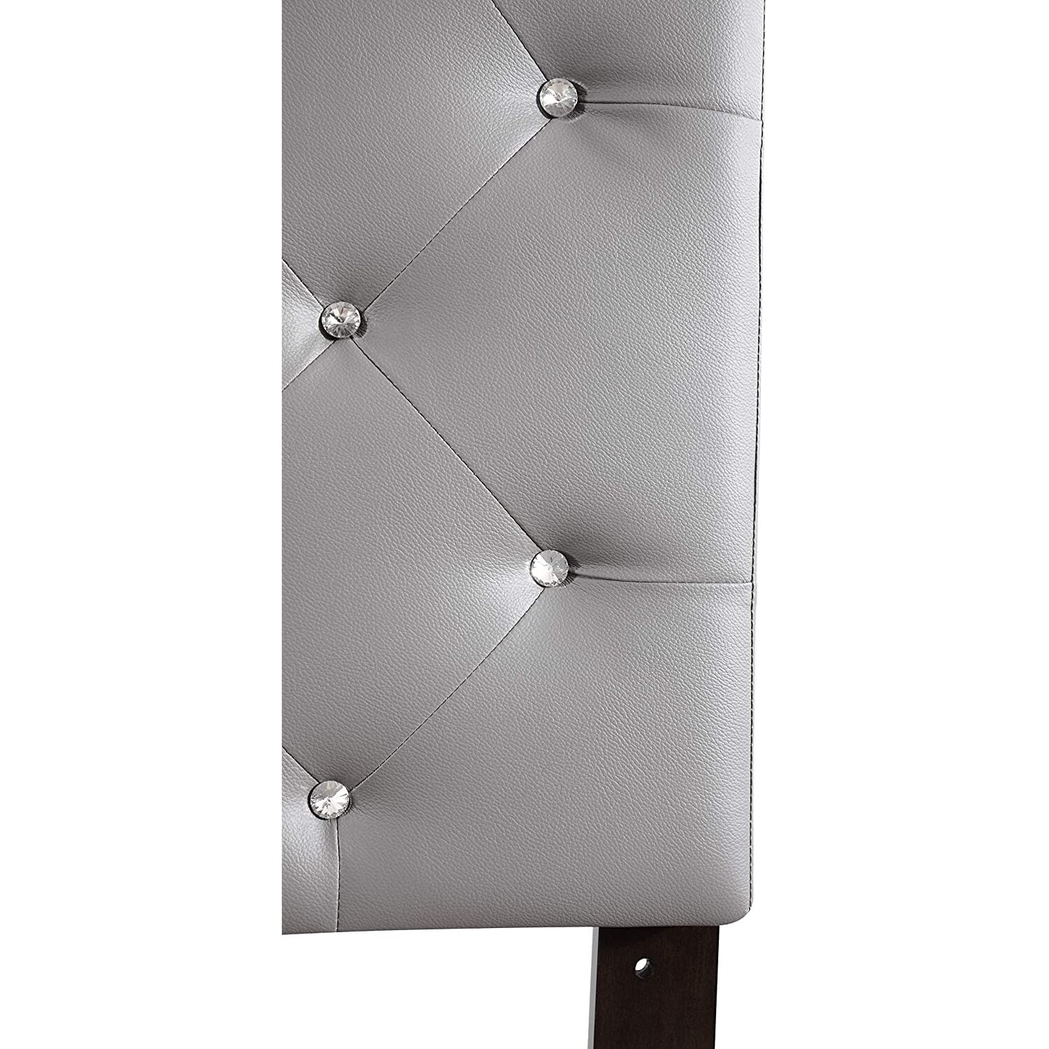 Glory Furniture Super Nova Faux Leather Upholstered Full Headboard in Light Gray